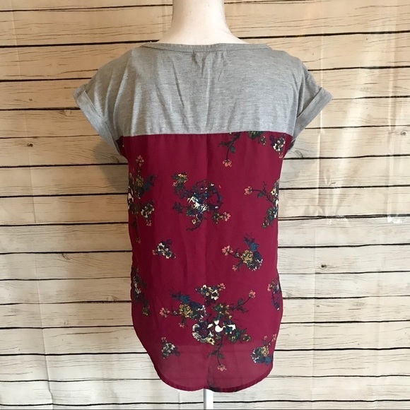 Rewind Colorblock Floral Capped Sleeve Blouse Size Small - Picture 5 of 8